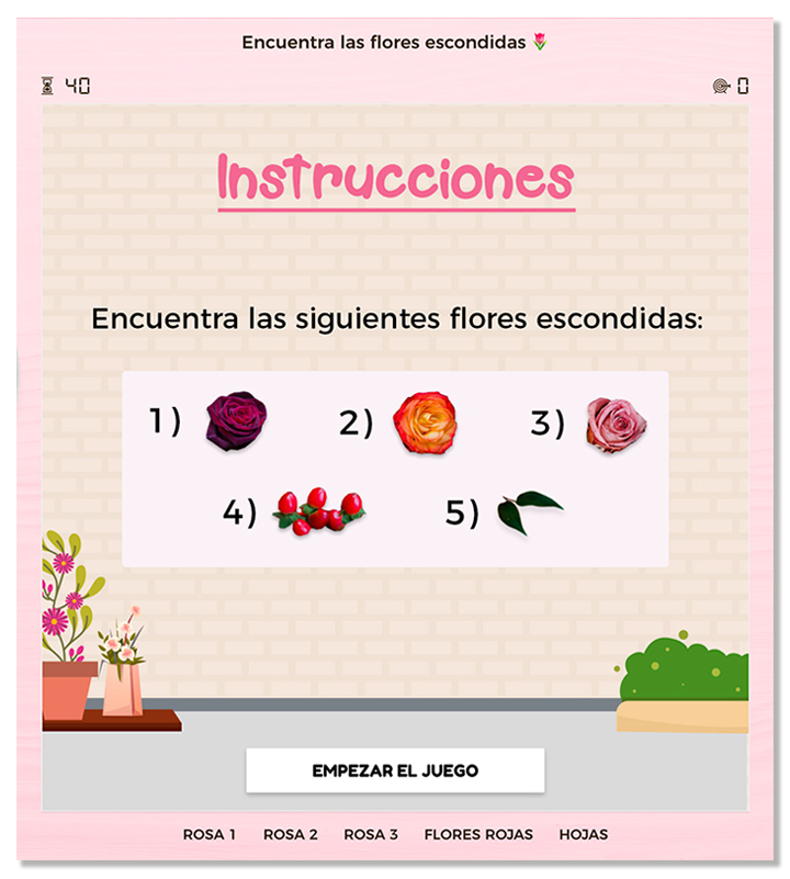ejemplo de imagen de instrucciones de un juego objetos ocultos