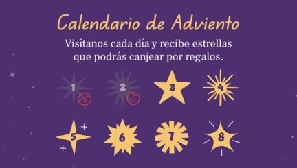 Calendario de adviento con canjeo de estrellas (monedas virtuales)
