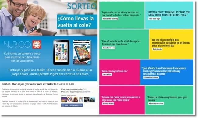 Back to School campaign ideas: screenshot from the gallery of a writing contest