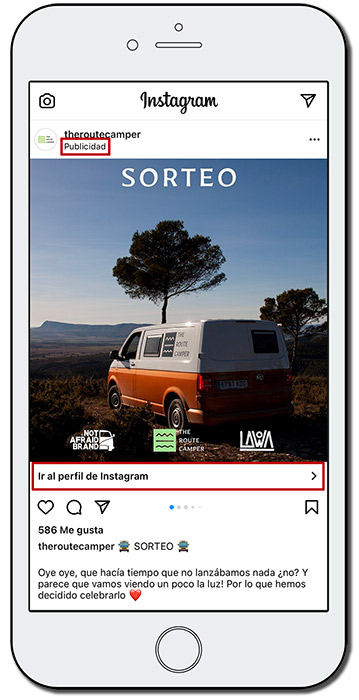 ejemplo de publicidad pagada en redes sociales