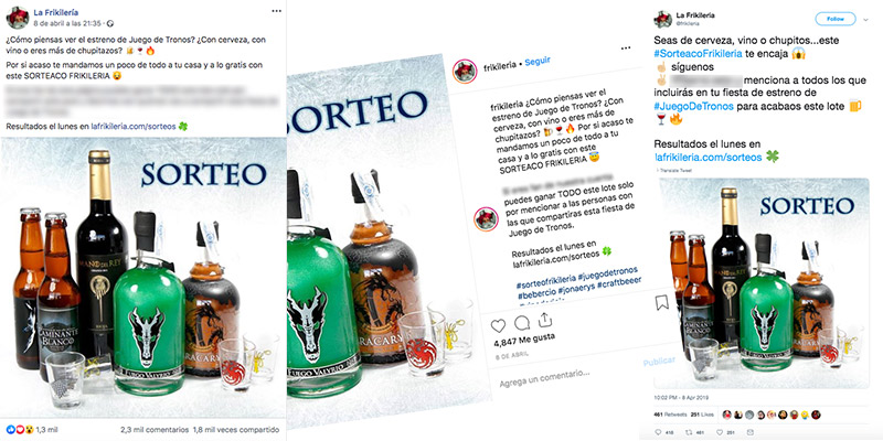 ejemplo sorteo redes sociales dia friki