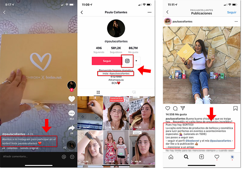 sorteo TikTok y Instagram