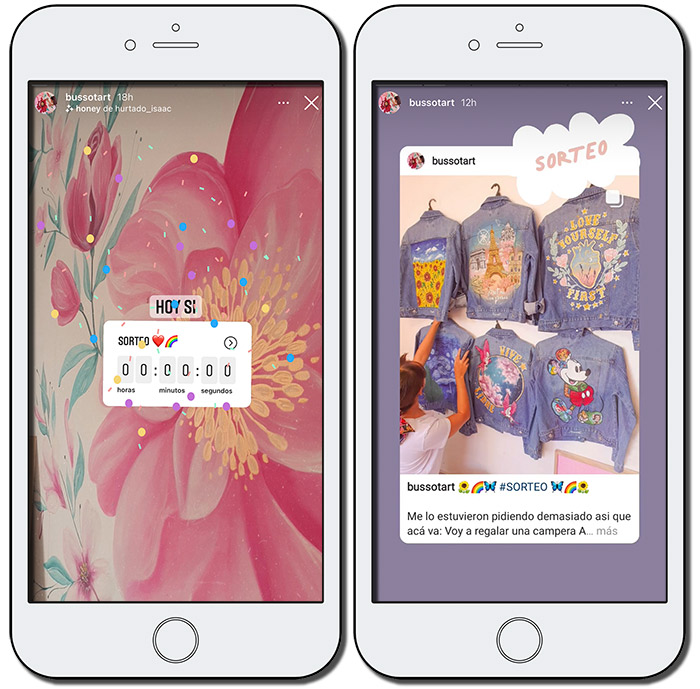 ejemplo de promoción de un sorteo en stories