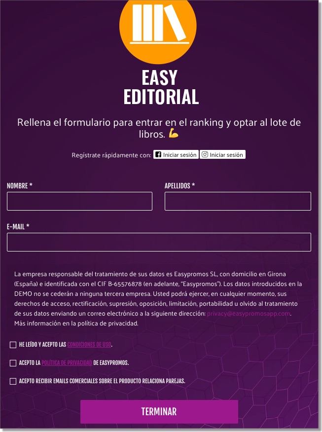 formulario registro juego