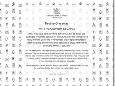 |Devonshire Hotel & Restaurant Group logo|||||||||||||||||||Success case gamified advent calendar|