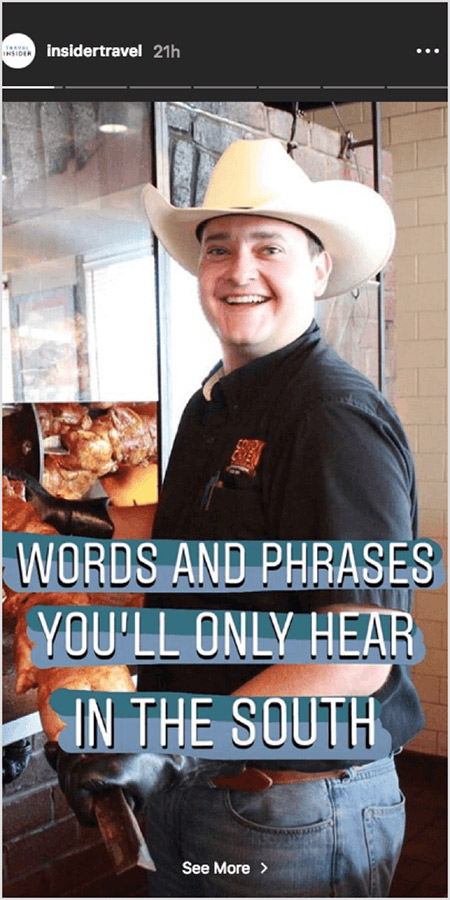 ejemplo de story que explica una historia