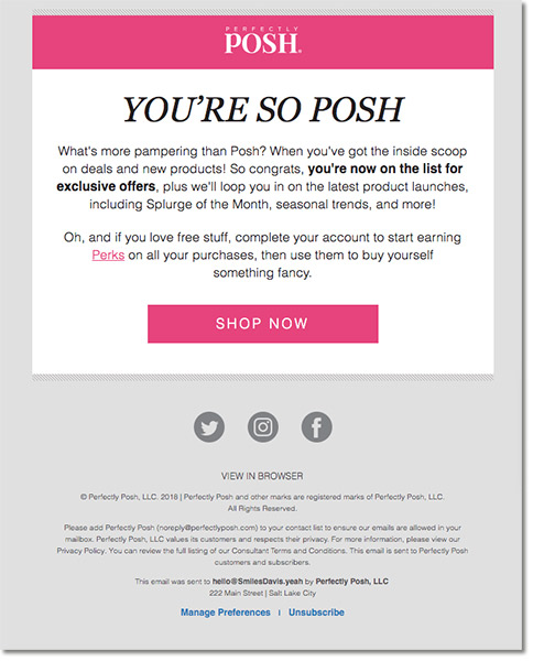 ejemplo de email de bienvenida