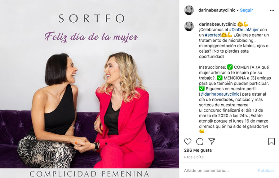 ejemplo de sorteo de comentarios en instagram