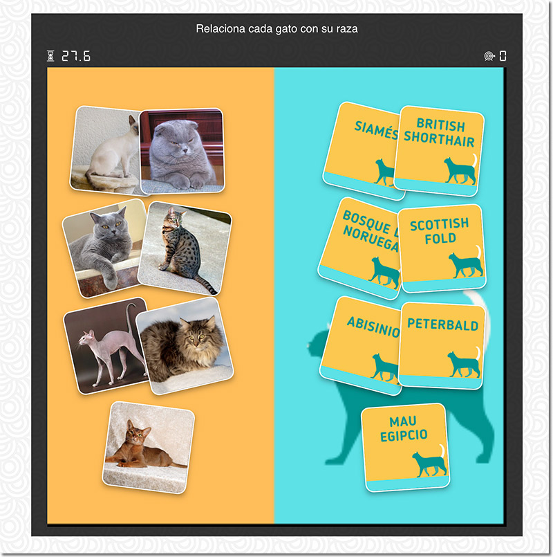 ejemplo de juego del tipo relaciona parejas