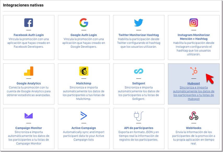 integracion Easypromos HubSpot 