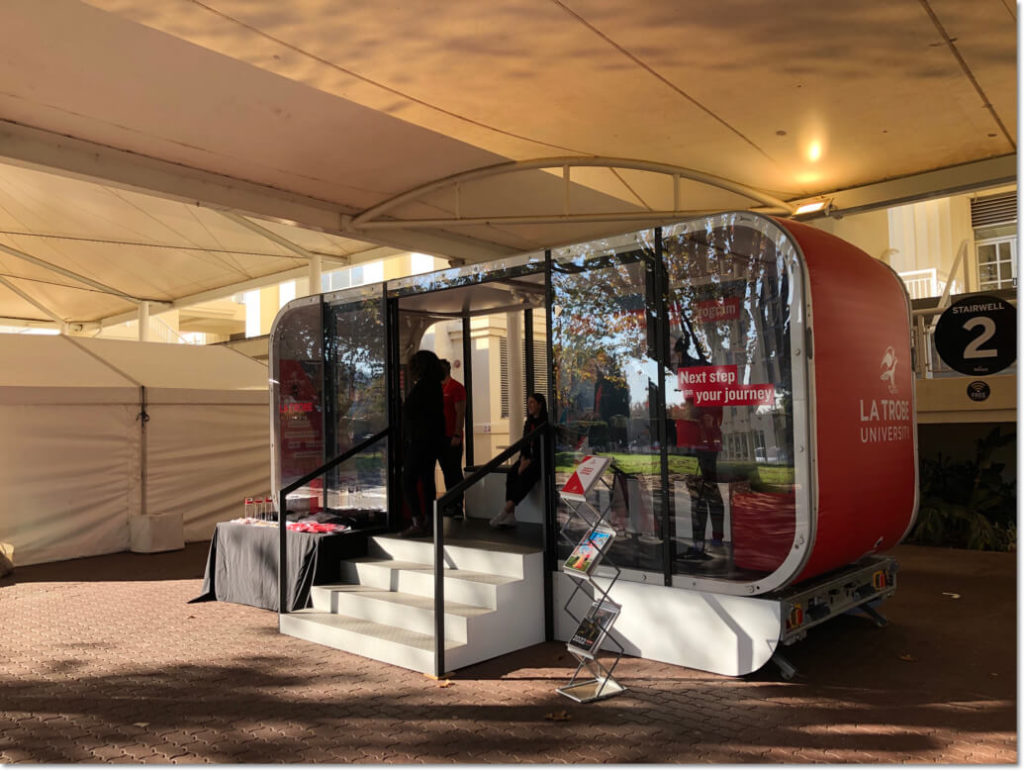 la trobe university exhibition stand