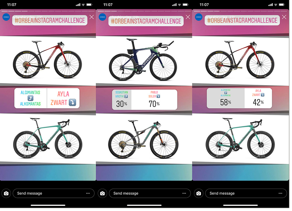 ejemplo stories para dinamizar las redes sociales sector bicis