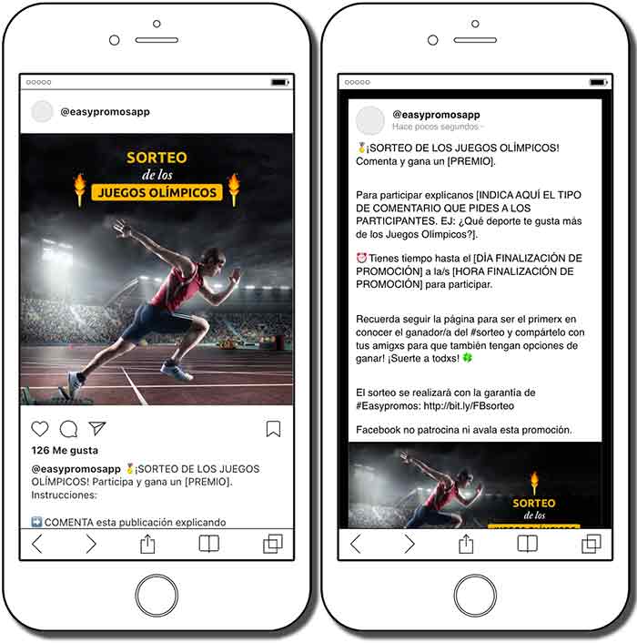 plantillas de sorteo en redes sociales de los juegos olímpicos