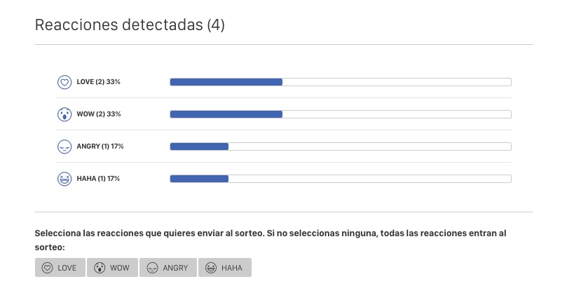 Reacciones detectadas