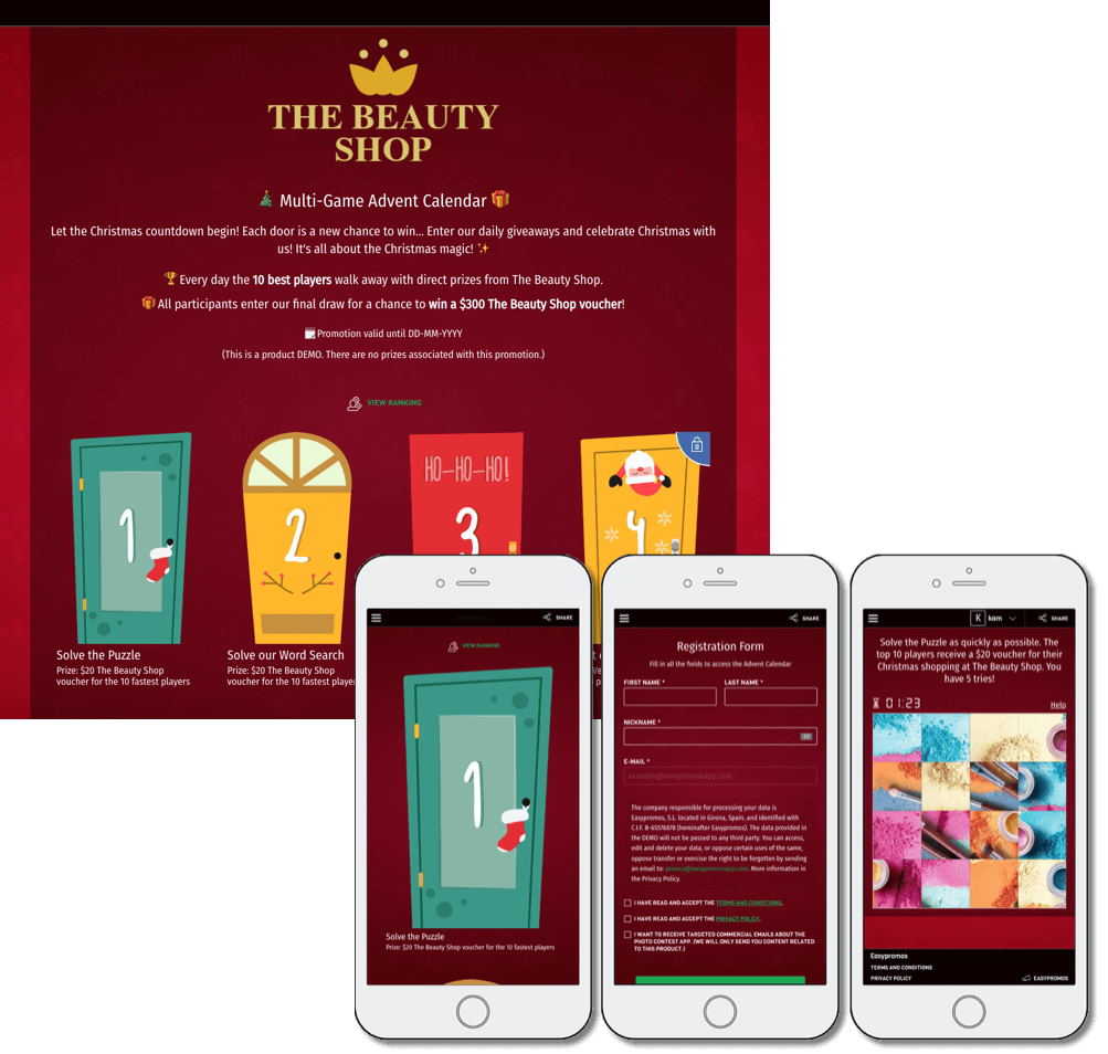 Multi-Game app: screenshot of a Multi-Game Advent Calendar