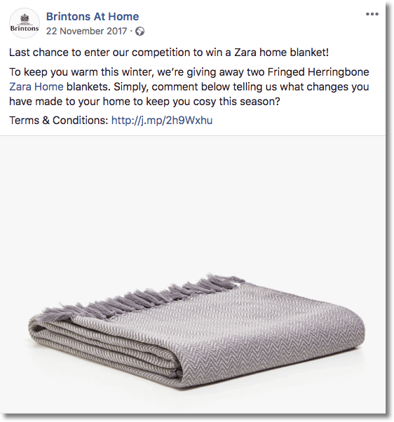 winter giveaway on facebook