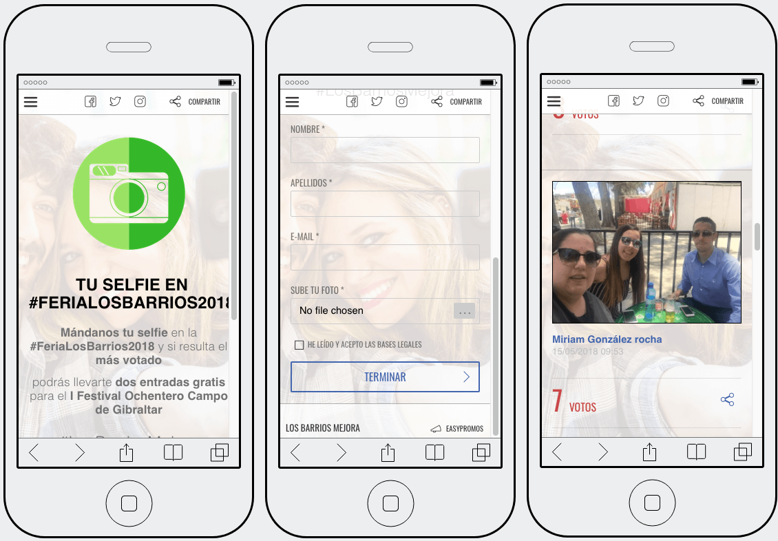 Concurso de selfies en redes sociales para conseguir UGC de un festival