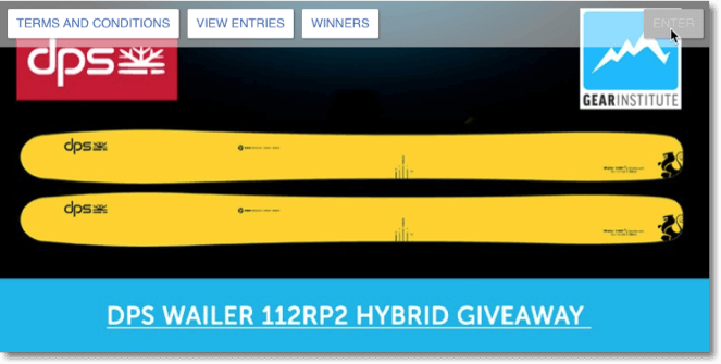 winter sports givraway promotion gear institute