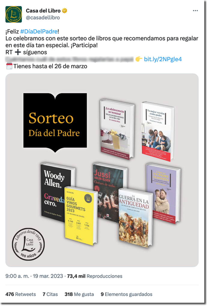 Estrategia en Twitter: ejemplo de sorteo de retweets