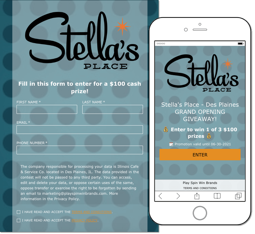 entry form giveaway for marketing data collection