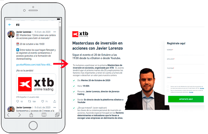 sorteo en Twitter acceso gratuito masterclass