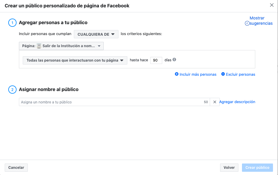 crear publico conexiones para Instagram Stories Ads