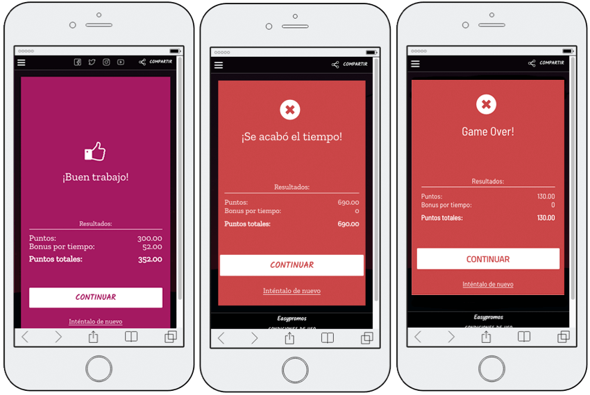 pantalla puntos buscaminas