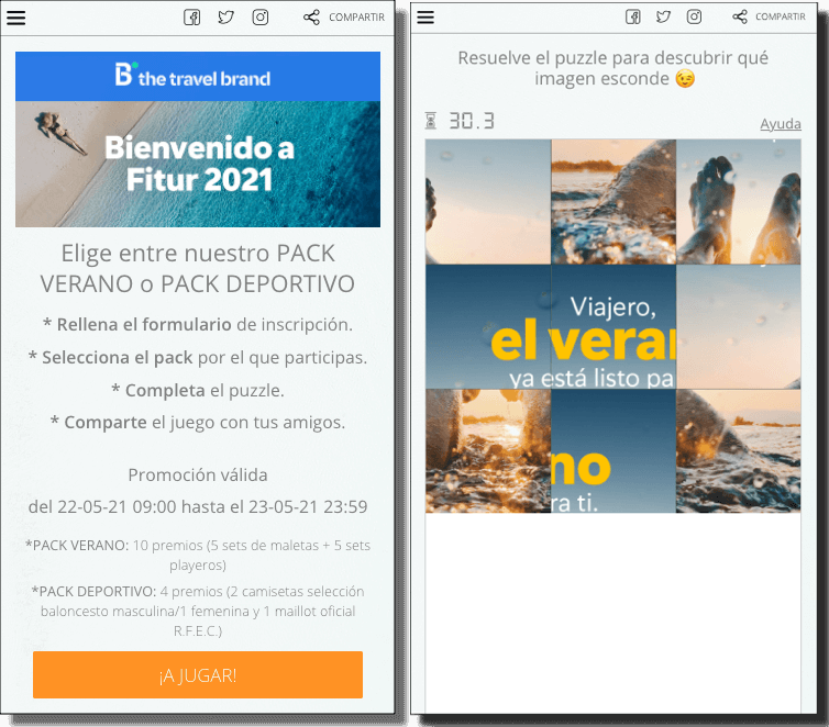 ejemplo de puzzle para captacion de datos de visitantes fitur