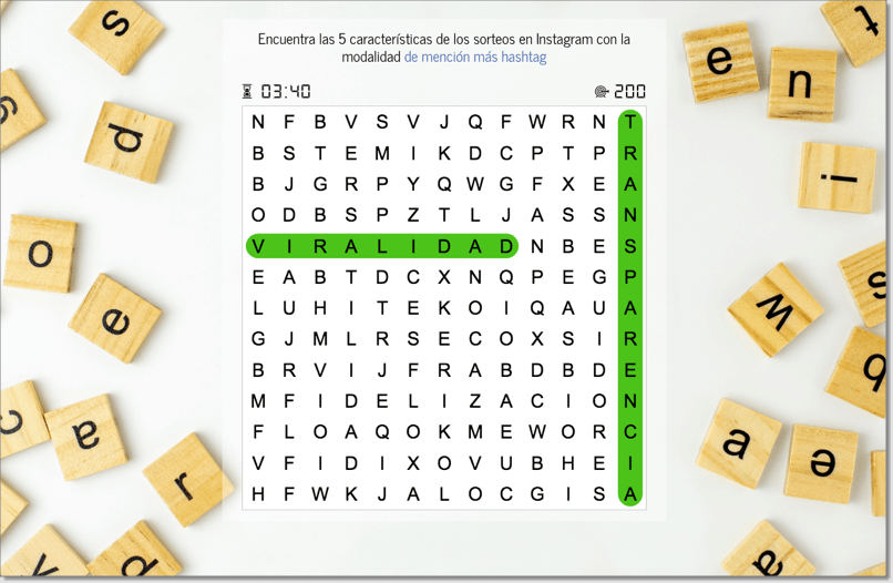crear sopa de letras de marca